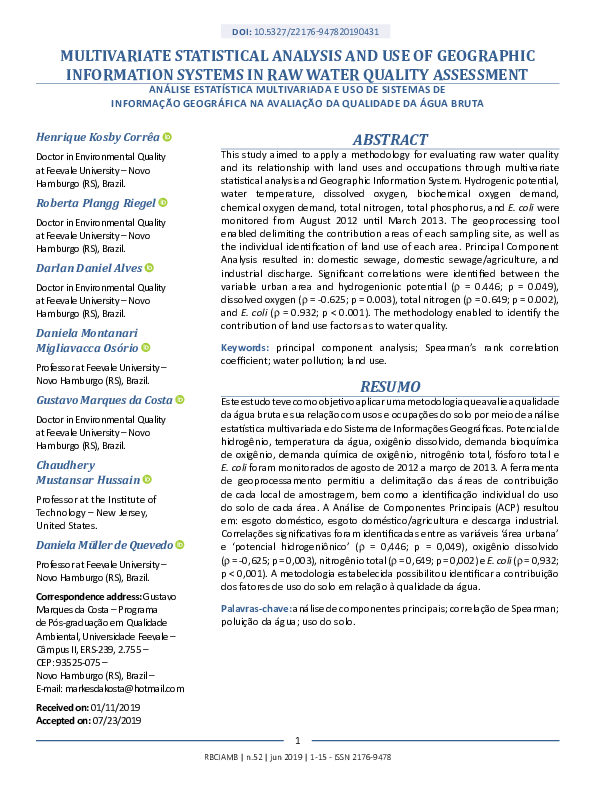 (PDF) Multivariate Statistical Analysis and Use of Geographic ...