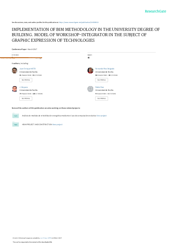 (PDF) Implementation of BIM methodology in the university degree of ...