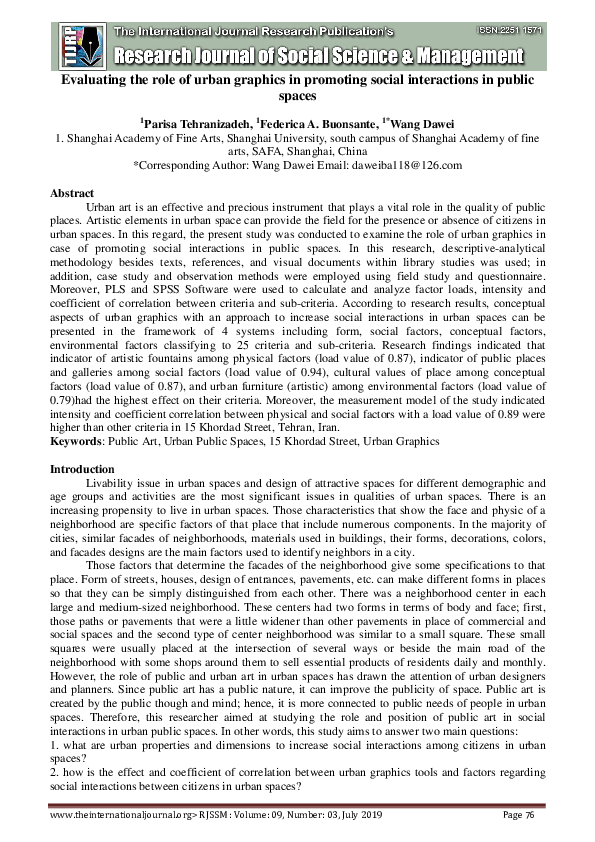(PDF) Evaluating the role of urban graphics in promoting social ...
