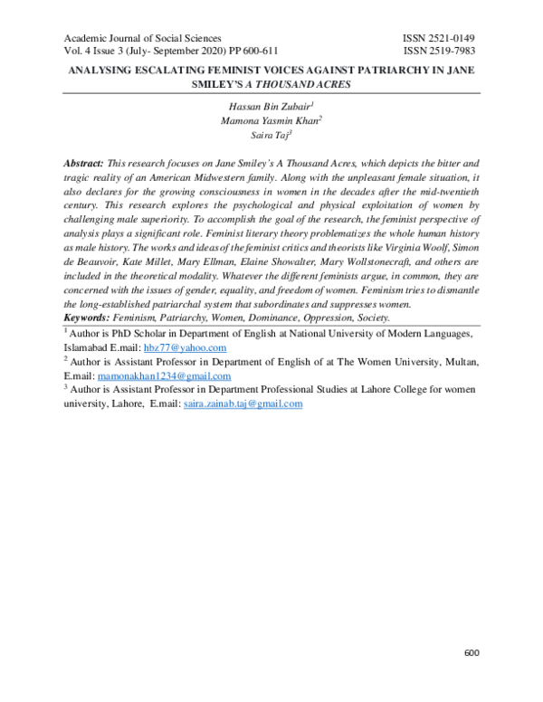 (PDF) The oppressor oppressing the oppressed: Rising feminist voices ...