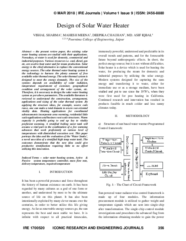 (PDF) Design Of Solar Water Heater Mahesh Meena Academia.edu