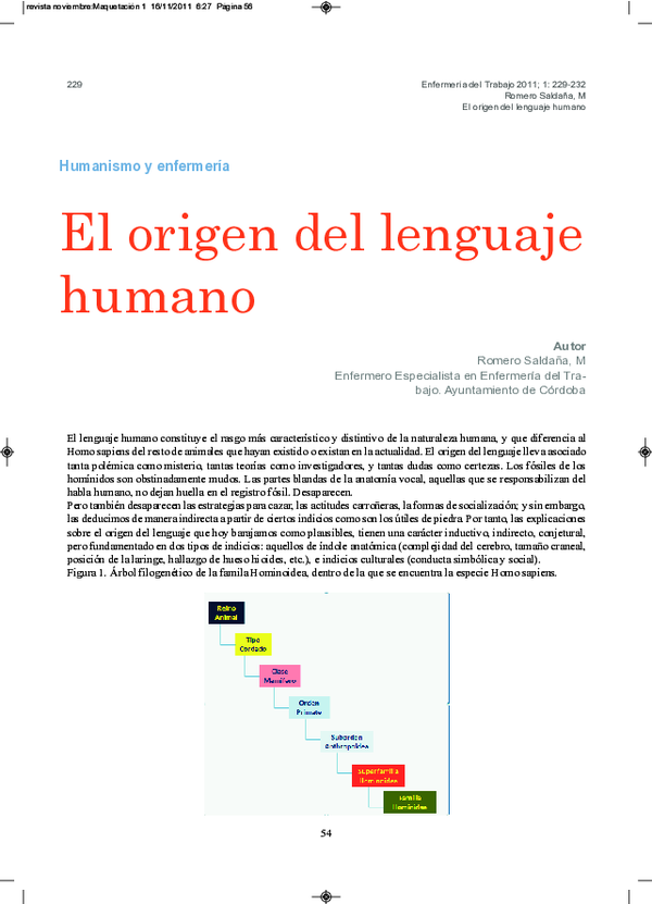 (PDF) El origen del lenguaje humano
