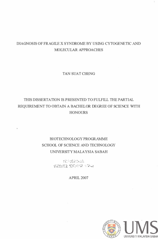(PDF) Diagnosis of fragile X syndrome by using cytogenetic and ...
