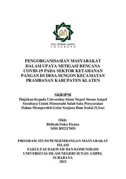 (PDF) Pengorganisasian masyarakat dalam upaya mitigasi bencana covid-19 ...