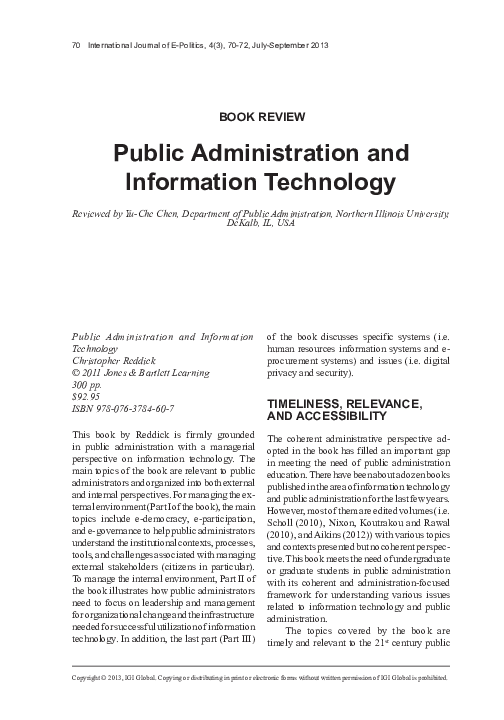 (PDF) Public administration and information technology