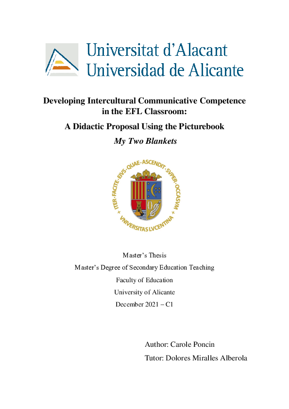 (PDF) Developing Intercultural Communicative Competence in the EFL ...