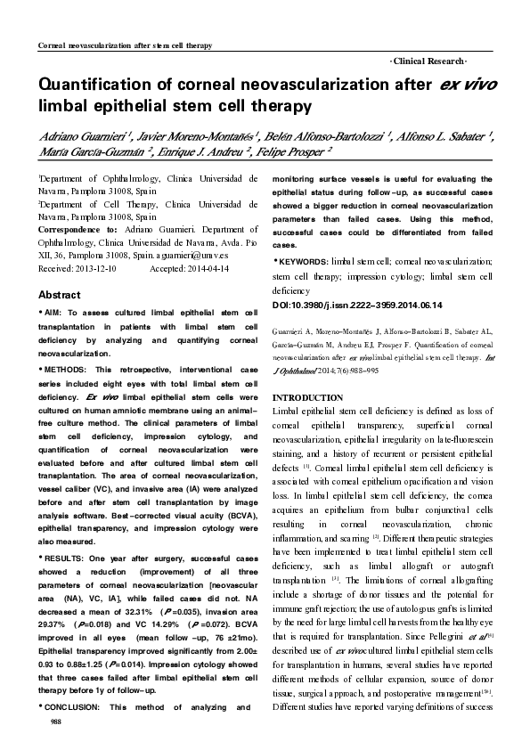 (PDF) Quantification of corneal neovascularization after ex vivo limbal ...