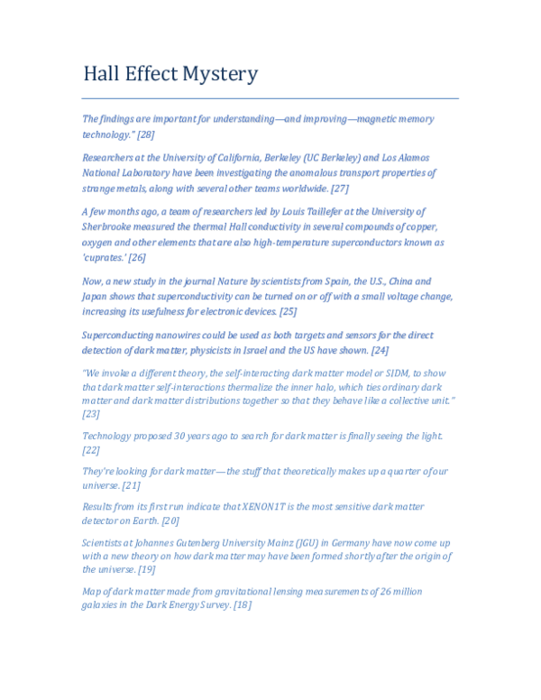 (PDF) Hall Effect Mystery | George Rajna - Academia.edu