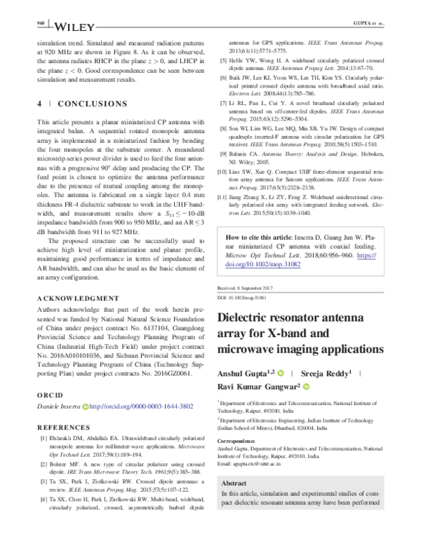 (PDF) Dielectric resonator antenna array for X-band and microwave ...