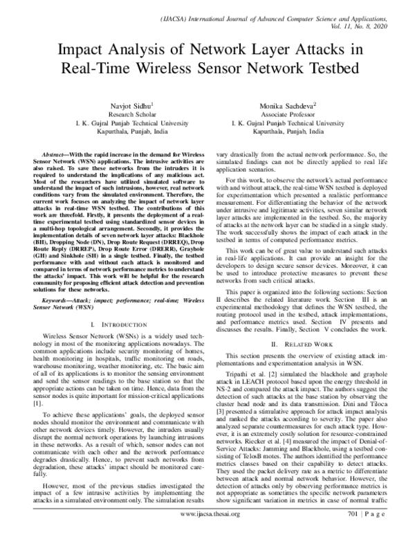 (PDF) Impact Analysis of Network Layer Attacks in Real-Time Wireless ...