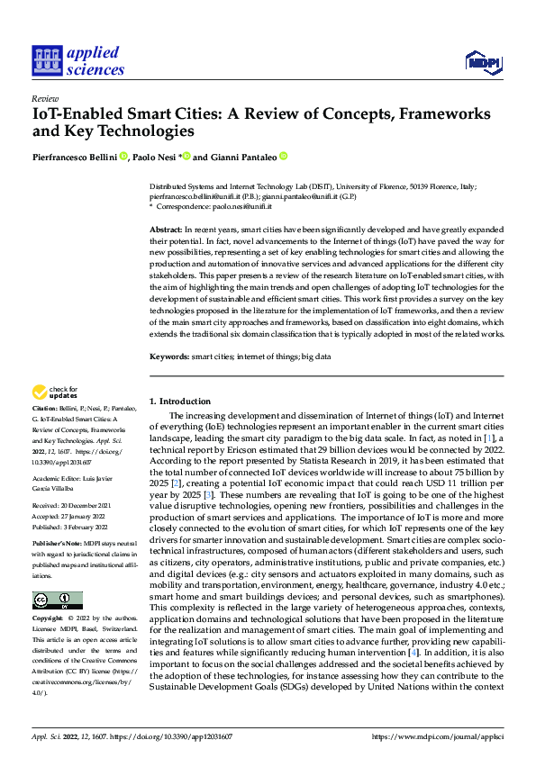 (PDF) IoT-Enabled Smart Cities: A Review of Concepts, Frameworks and ...