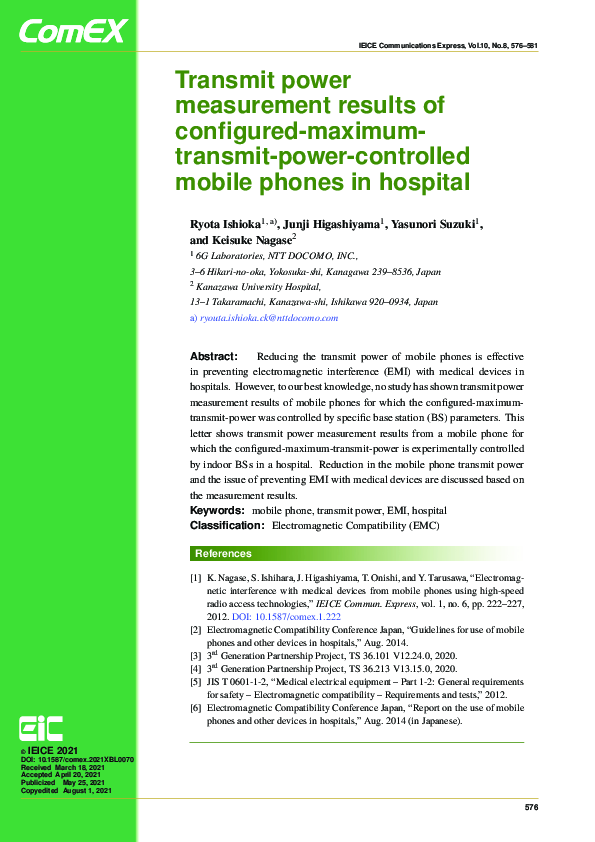 (PDF) Transmit power measurement results of configuredmaximumtransmit