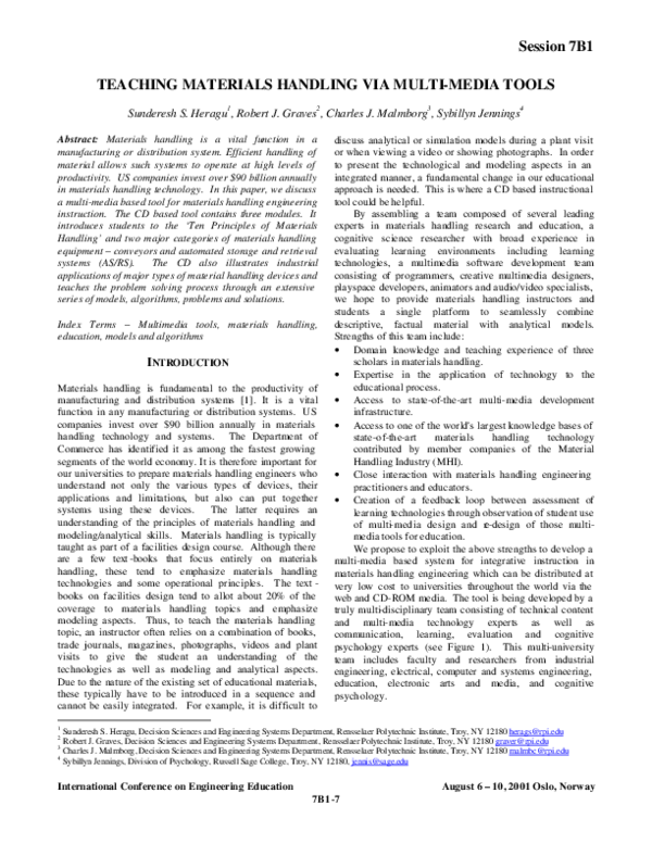 (PDF) Teaching Materials Handling via MultiMedia Tools Sunderesh