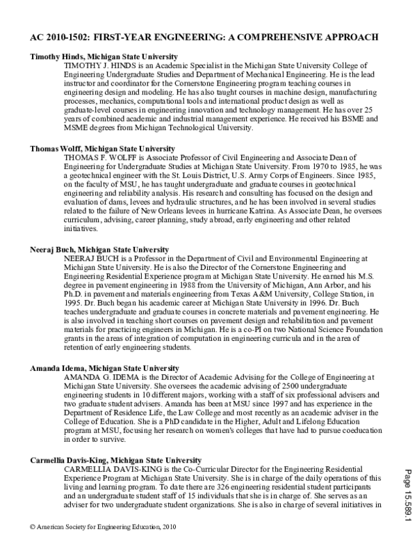 (PDF) First Year Engineering: A Comprehensive Approach
