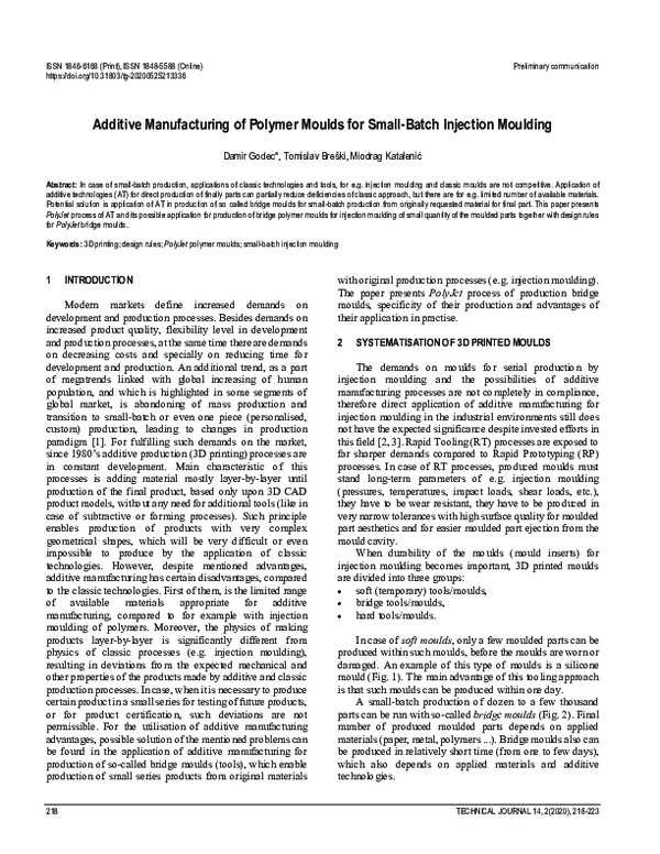 (PDF) Additive Manufacturing of Polymer Moulds for SmallBatch