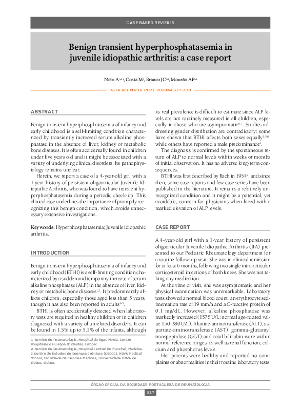 (PDF) Benign transient hyperphosphatasemia in Juvenile Idiopathic ...