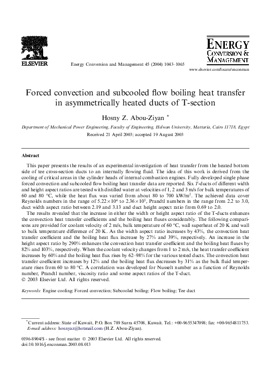 (PDF) Forced convection and subcooled flow boiling heat transfer in ...