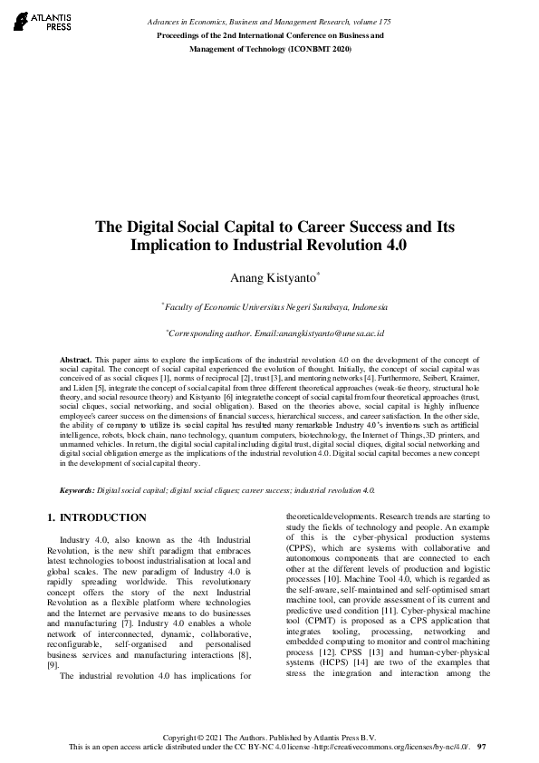 (PDF) The Digital Social Capital to Career Success and Its Implication ...