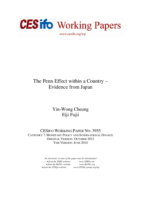 (PDF) The Penn effect within a country: evidence from Japan