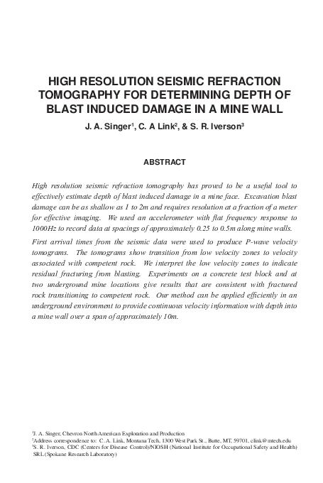 (PDF) High Resolution Seismic Refraction Tomography for Determining ...