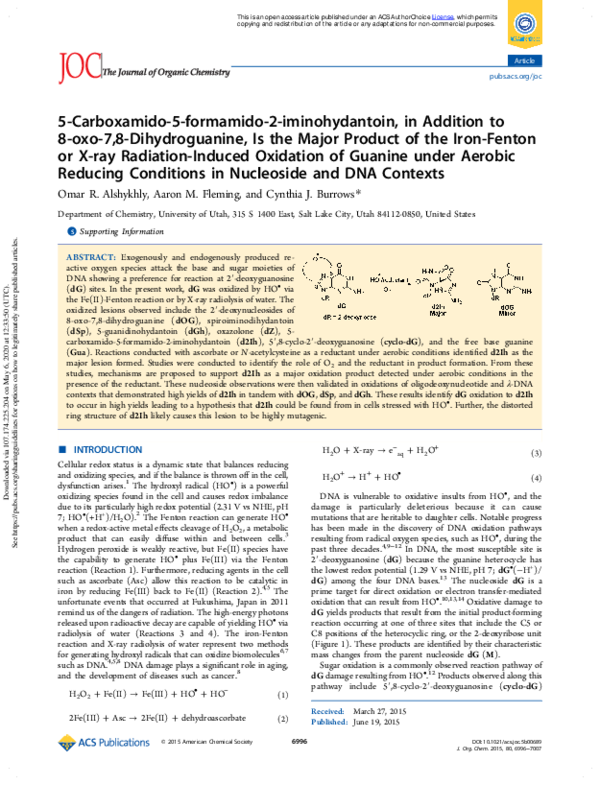 (PDF) 5-Carboxamido-5-formamido-2-iminohydantoin, in Addition to 8-oxo ...