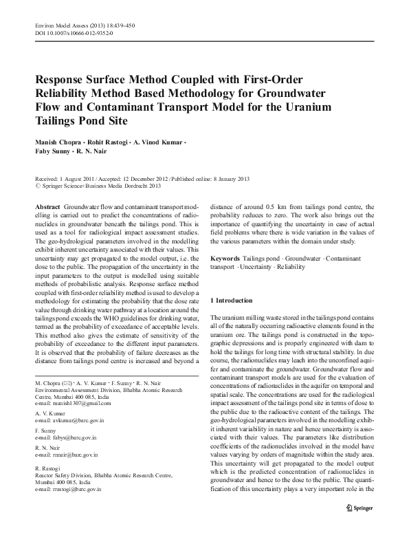 (PDF) Response Surface Method Coupled with First-Order Reliability ...