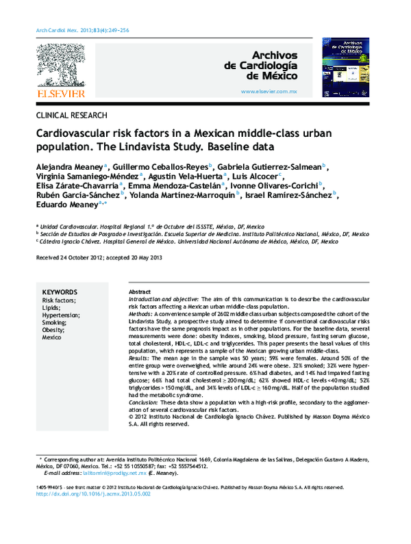(PDF) Cardiovascular risk factors in a Mexican middle-class urban ...