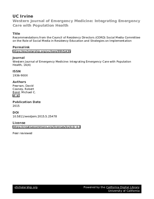 (PDF) from the Council of Residency Directors (CORD