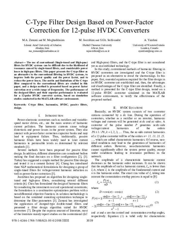 (PDF) C-type filter design based on power-factor correction for 12 ...