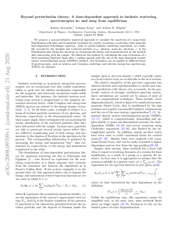 (PDF) Time-dependent approach to inelastic scattering spectroscopies in ...