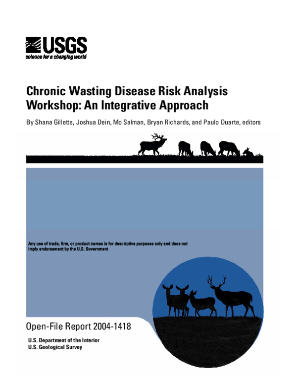 (PDF) Chronic wasting disease risk analysis workshop: An integrative ...