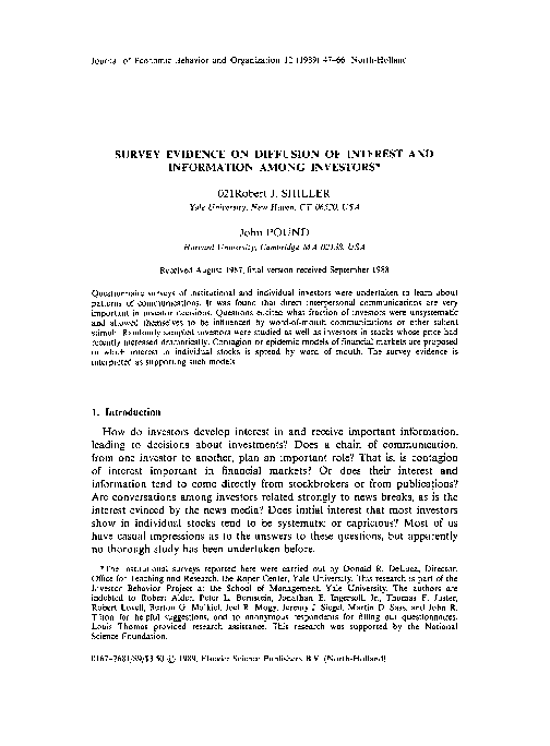 (PDF) Survey evidence on diffusion of interest and information among ...