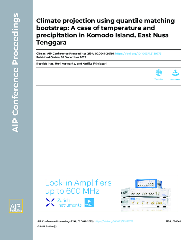 (PDF) Climate projection using quantile matching bootstrap: A case of ...