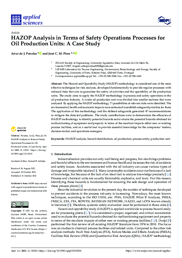 (PDF) HAZOP Analysis in Terms of Safety Operations Processes for Oil ...