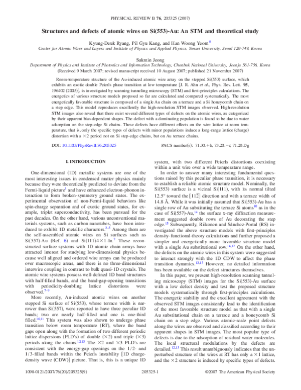 (PDF) Structures and defects of atomic wires on Si(553)-Au: An STM and ...