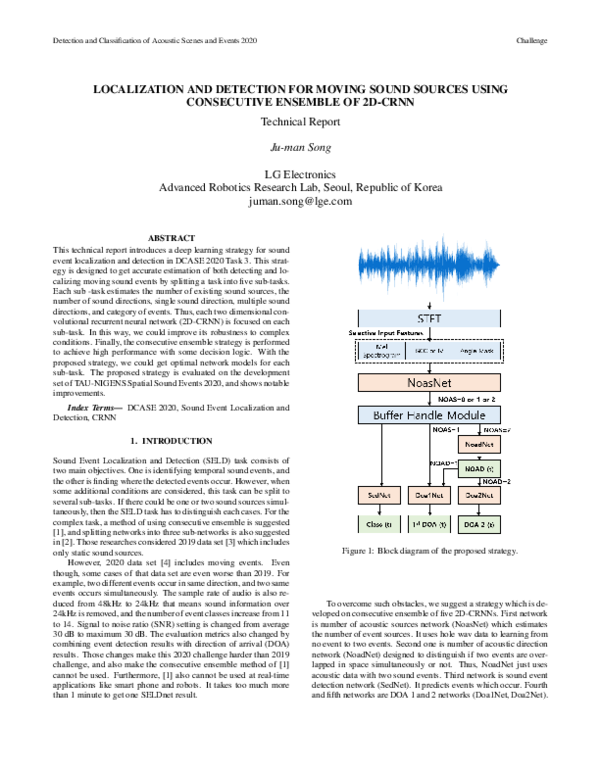 (PDF) LOCALIZATION AND DETECTION FOR MOVING SOUND SOURCES USING ...