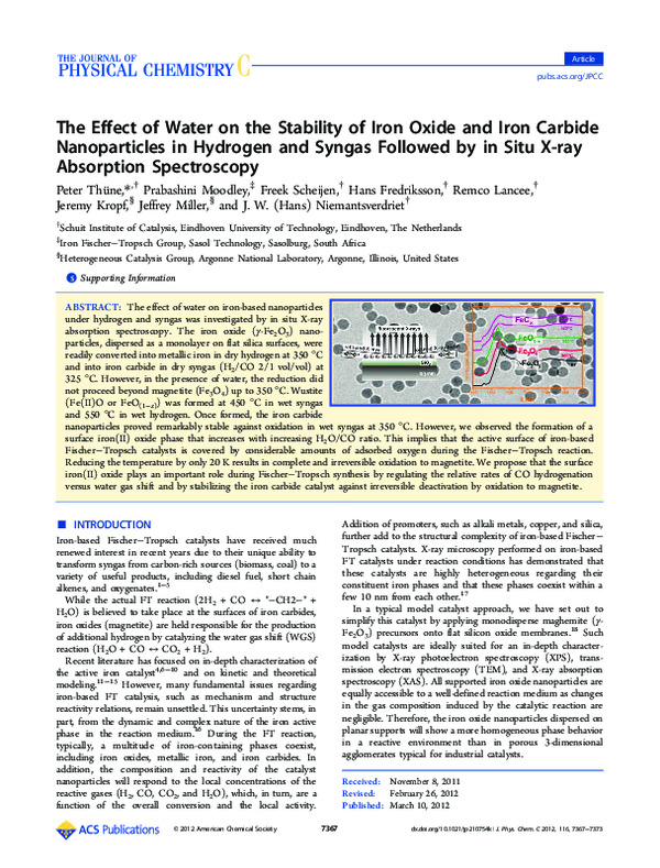 (PDF) The Effect of Water on the Stability of Iron Oxide and Iron ...