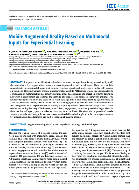 (PDF) Mobile Augmented Reality Based on Multimodal Inputs for ...