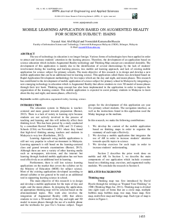 (PDF) iSains: AR Mobile Learning for Science Education