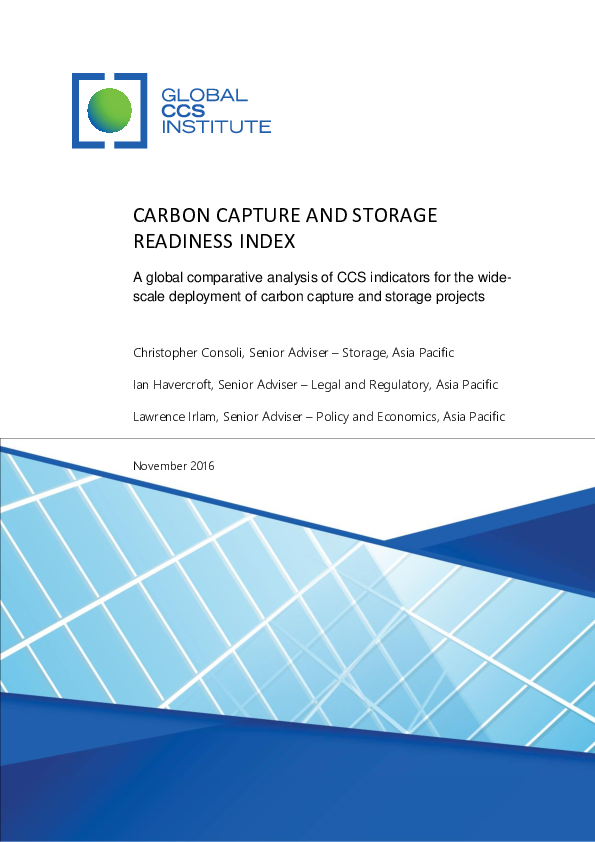 (PDF) CARBON CAPTURE AND STORAGE READINESS INDEX A global comparative ...