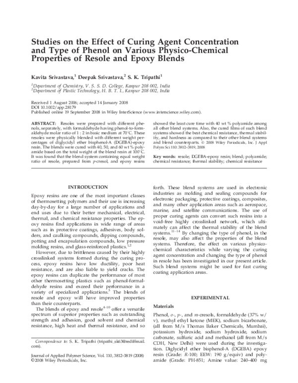 (PDF) Studies on the effect of curing agent concentration and type of ...