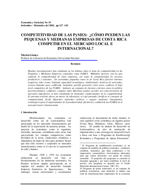 (PDF) COMPETITIVIDAD DE LAS PyMES:¿ CÓMO PUEDEN LAS PEQUENAS Y MEDIANAS ...