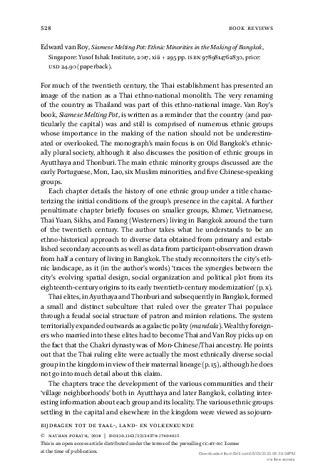 (PDF) Siamese Melting Pot: Ethnic Minorities in the Making of Bangkok ...