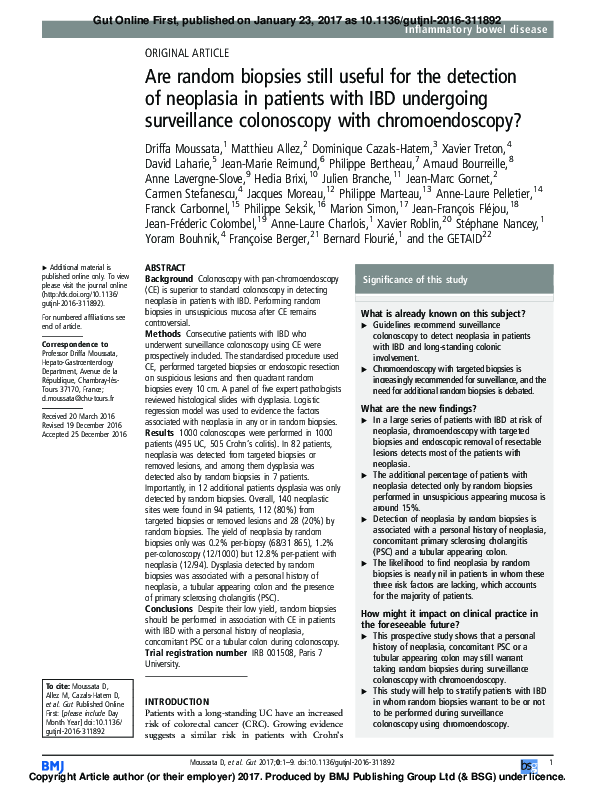 (PDF) Are random biopsies still useful for the detection of neoplasia ...