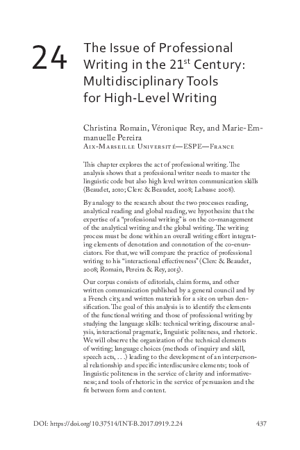 (PDF) The Issue of Professional Writing in the 21st Century ...