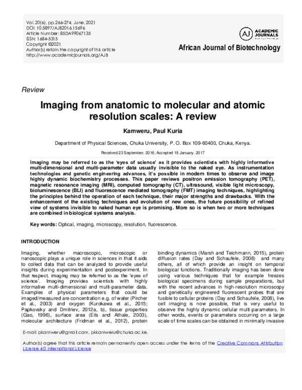 (PDF) Imaging from anatomic to molecular and atomic resolution scales ...