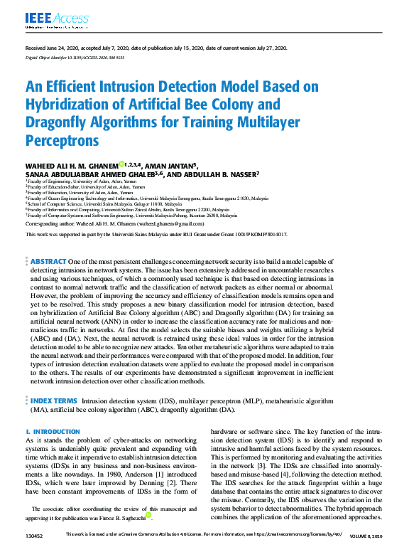 (PDF) An Efficient Intrusion Detection Model Based on Hybridization of ...