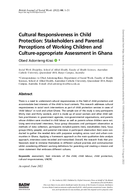 (PDF) Cultural Responsiveness in Child Protection: Stakeholders and ...