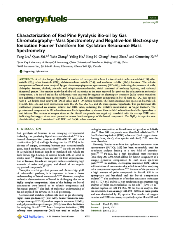 (PDF) Characterization of Red Pine Pyrolysis Bio-oil by Gas ...