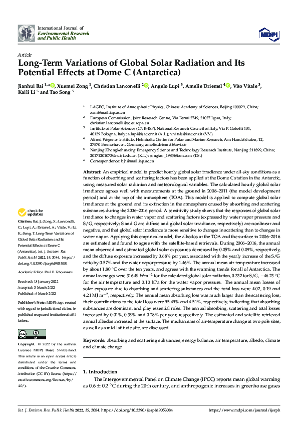 (PDF) Long-Term Variations of Global Solar Radiation and Its Potential ...
